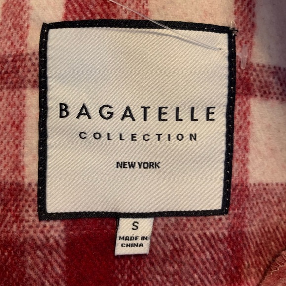 BAGATELLE ladies 94% poly cropped pink plaid Shacket jacket size small NWT - Picture 6 of 11